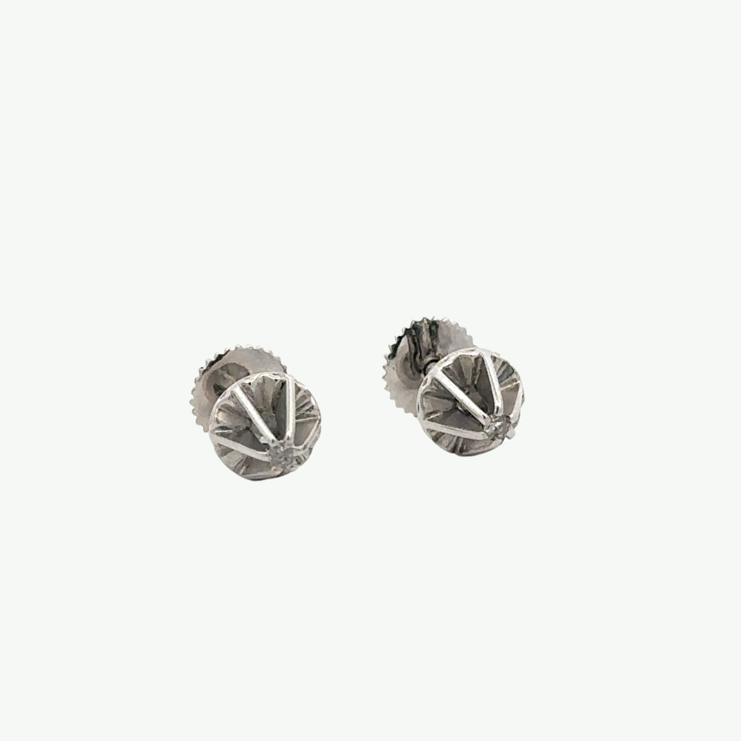 Brinco Old Classic Diamante Ouro Branco