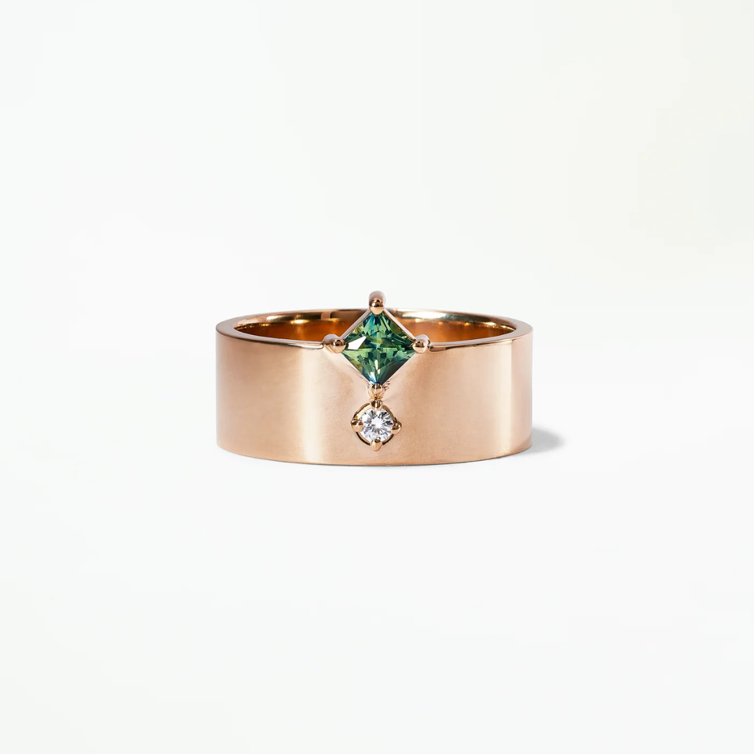 Aliança Basic Princes Turmalina e Diamante